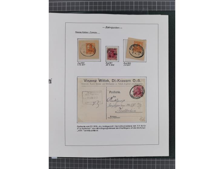 1920/45, HLUCIN - 'Hultschiner Ländchen' collection on 30 album leaves in album, starting with first Czechoslovakian post 4.2