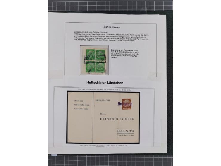 1920/45, HLUCIN - 'Hultschiner Ländchen' collection on 30 album leaves in album, starting with first Czechoslovakian post 4.2