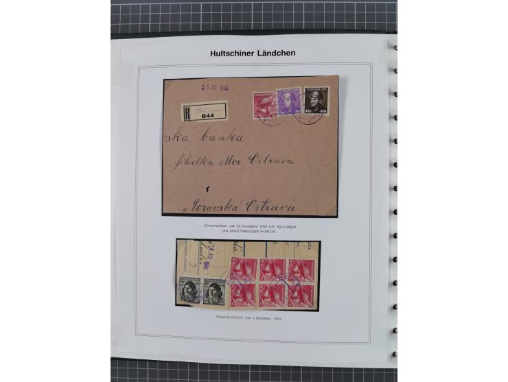 1920/45, HLUCIN - 'Hultschiner Ländchen' collection on 30 album leaves in album, starting with first Czechoslovakian post 4.2