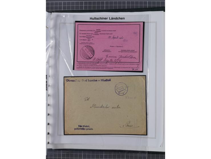 1920/45, HLUCIN - 'Hultschiner Ländchen' collection on 30 album leaves in album, starting with first Czechoslovakian post 4.2