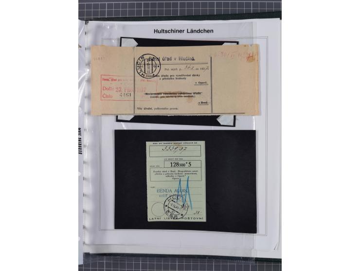 1920/45, HLUCIN - 'Hultschiner Ländchen' collection on 30 album leaves in album, starting with first Czechoslovakian post 4.2