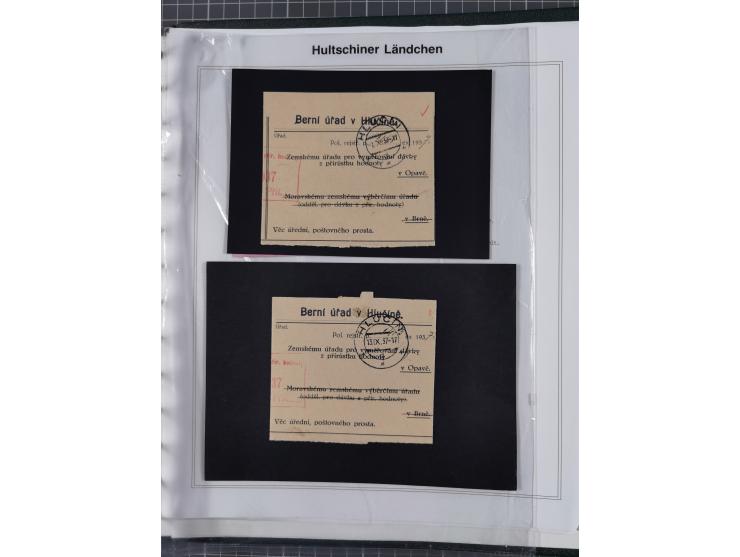 1920/45, HLUCIN - 'Hultschiner Ländchen' collection on 30 album leaves in album, starting with first Czechoslovakian post 4.2