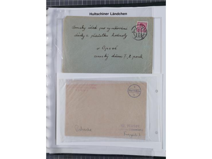 1920/45, HLUCIN - 'Hultschiner Ländchen' collection on 30 album leaves in album, starting with first Czechoslovakian post 4.2