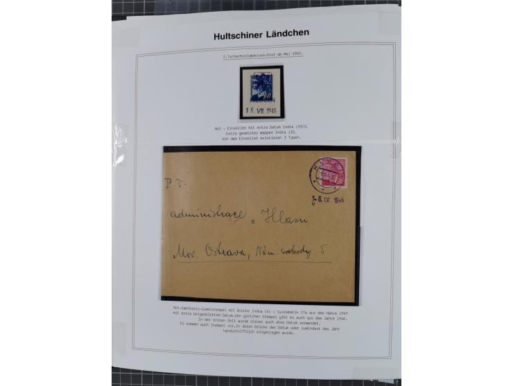 1920/45, HLUCIN - 'Hultschiner Ländchen' collection on 30 album leaves in album, starting with first Czechoslovakian post 4.2