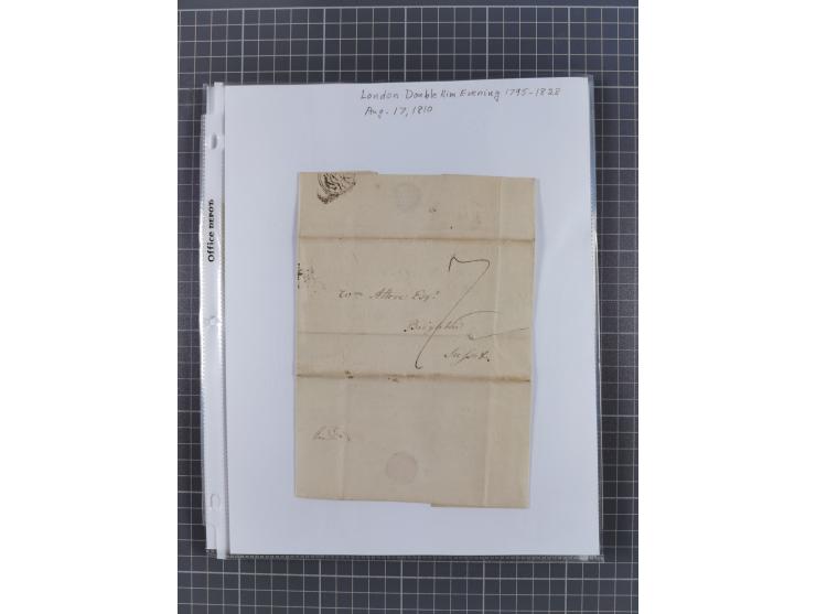 1777/1849, 17 envelopes including red and black bishop marks, No.1 cancellation on penny post envelope Windsor to Brighton, C