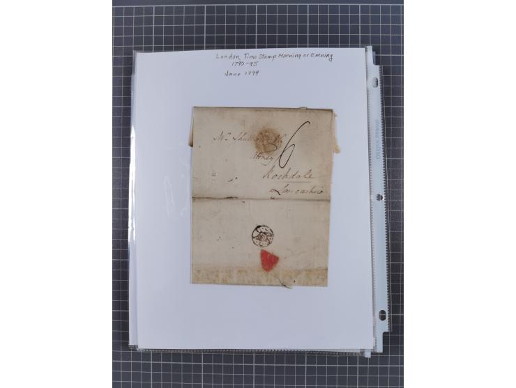 1777/1849, 17 envelopes including red and black bishop marks, No.1 cancellation on penny post envelope Windsor to Brighton, C