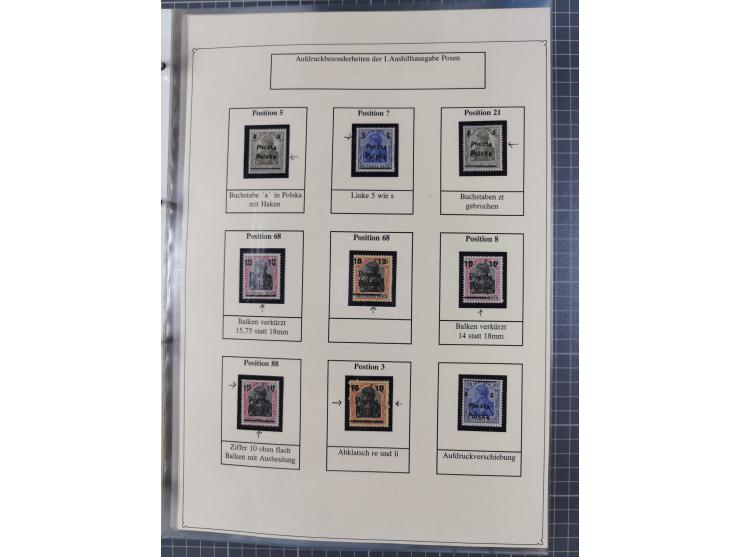 1918/19, interesting, unused/mint never hinged/used collection “Germania overprint issues,” including local issues with bette