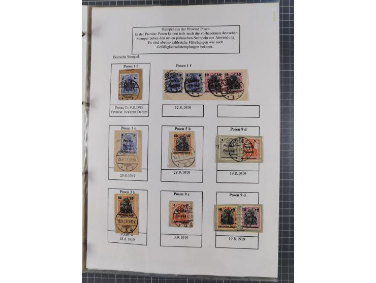 1918/19, interesting, unused/mint never hinged/used collection “Germania overprint issues,” including local issues with bette