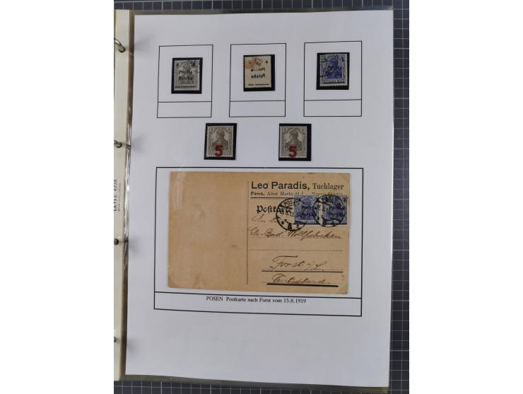 1918/19, interesting, unused/mint never hinged/used collection “Germania overprint issues,” including local issues with bette