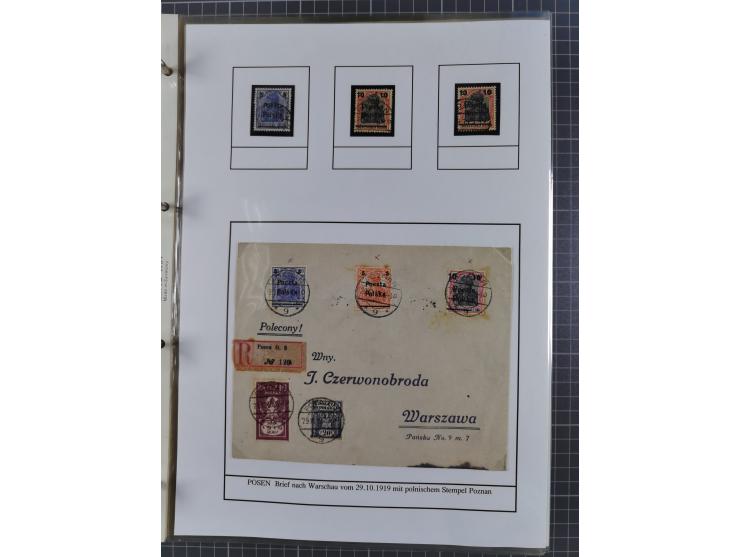 1918/19, interesting, unused/mint never hinged/used collection “Germania overprint issues,” including local issues with bette