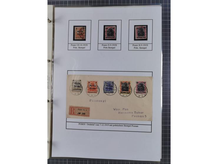 1918/19, interesting, unused/mint never hinged/used collection “Germania overprint issues,” including local issues with bette