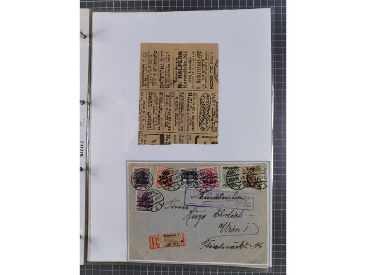 1918/19, interesting, unused/mint never hinged/used collection “Germania overprint issues,” including local issues with bette