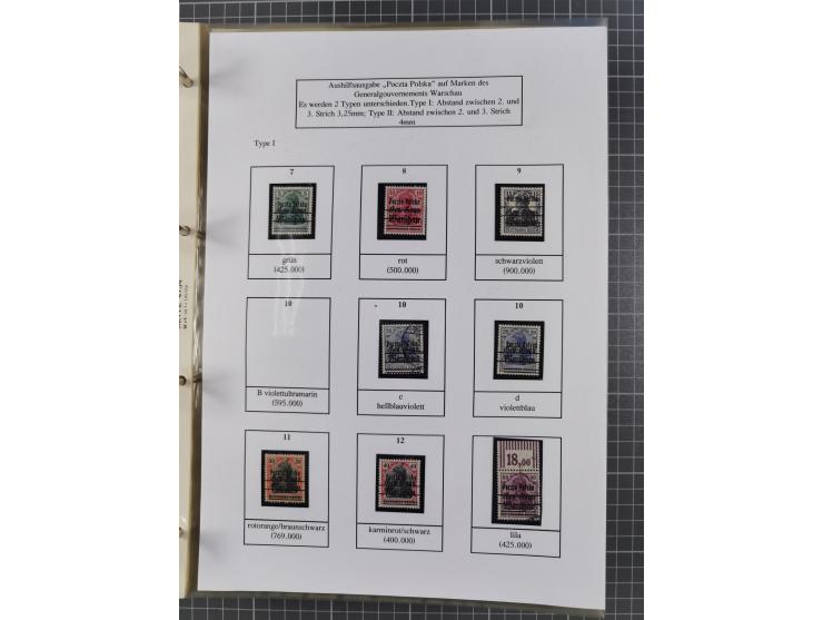 1918/19, interesting, unused/mint never hinged/used collection “Germania overprint issues,” including local issues with bette