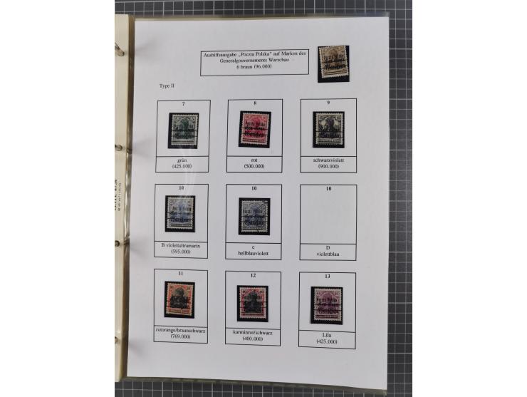 1918/19, interesting, unused/mint never hinged/used collection “Germania overprint issues,” including local issues with bette