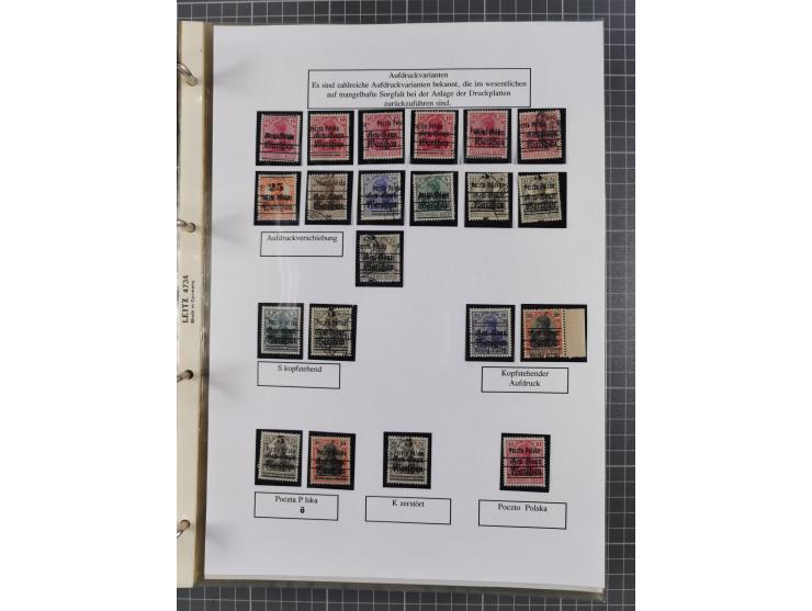 1918/19, interesting, unused/mint never hinged/used collection “Germania overprint issues,” including local issues with bette