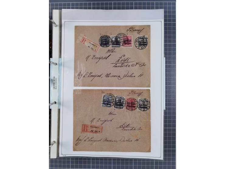 1918/19, interesting, unused/mint never hinged/used collection “Germania overprint issues,” including local issues with bette