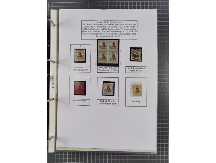 1918/19, interesting, unused/mint never hinged/used collection “Germania overprint issues,” including local issues with bette