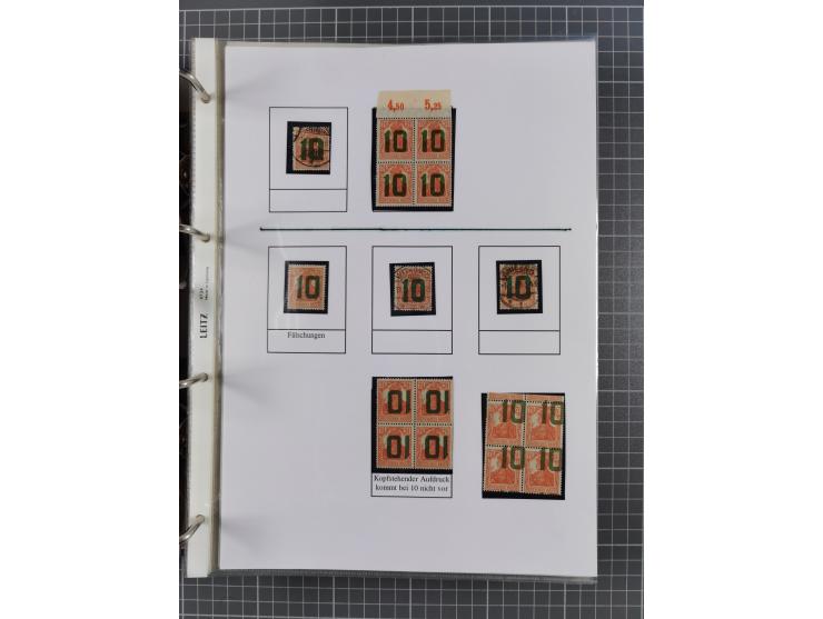 1918/19, interesting, unused/mint never hinged/used collection “Germania overprint issues,” including local issues with bette