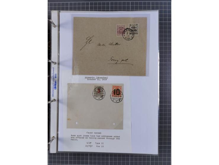 1918/19, interesting, unused/mint never hinged/used collection “Germania overprint issues,” including local issues with bette