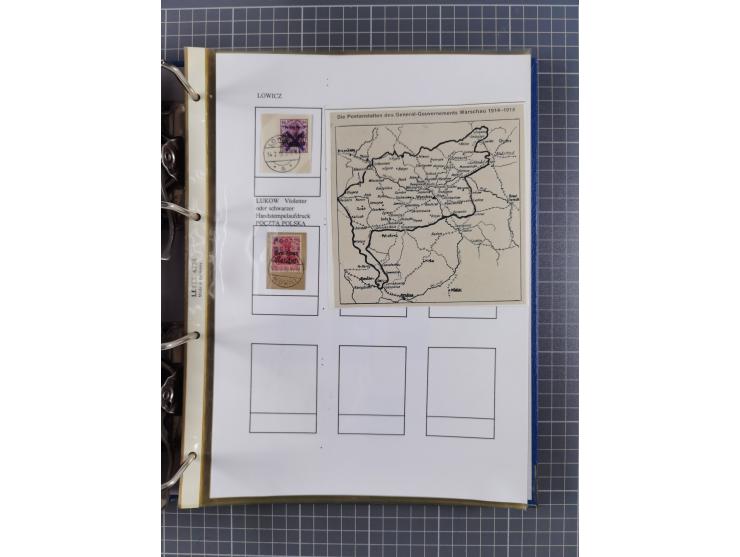 1918/19, interesting, unused/mint never hinged/used collection “Germania overprint issues,” including local issues with bette