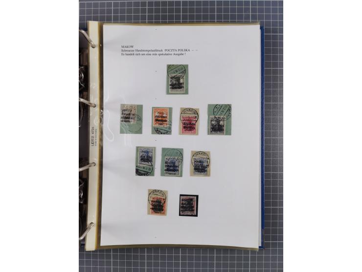 1918/19, interesting, unused/mint never hinged/used collection “Germania overprint issues,” including local issues with bette