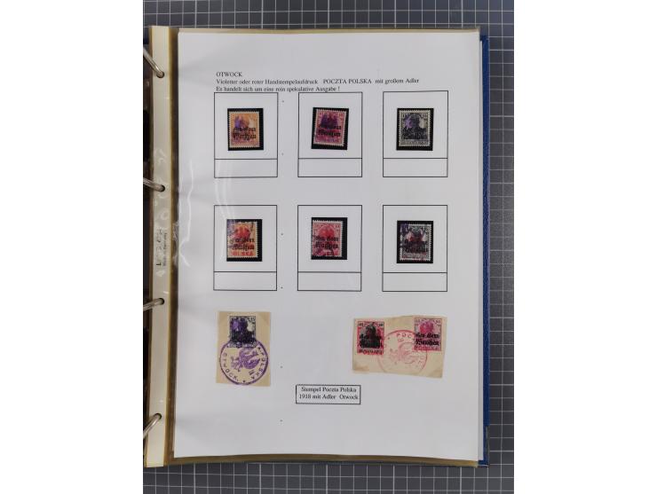 1918/19, interesting, unused/mint never hinged/used collection “Germania overprint issues,” including local issues with bette