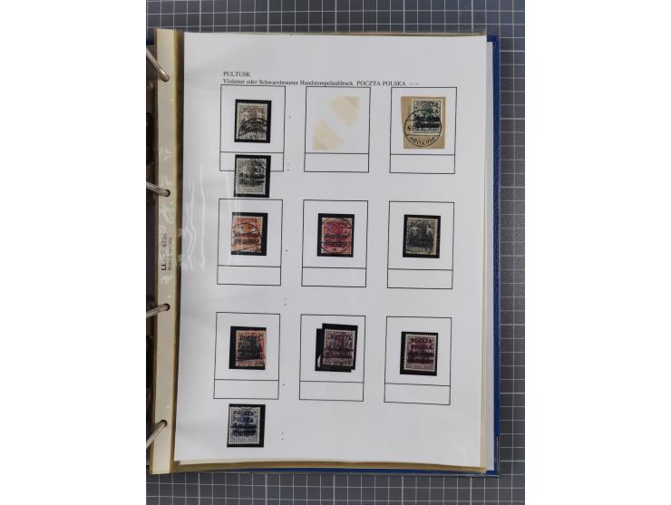 1918/19, interesting, unused/mint never hinged/used collection “Germania overprint issues,” including local issues with bette