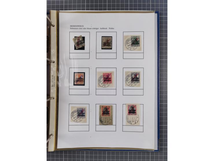 1918/19, interesting, unused/mint never hinged/used collection “Germania overprint issues,” including local issues with bette