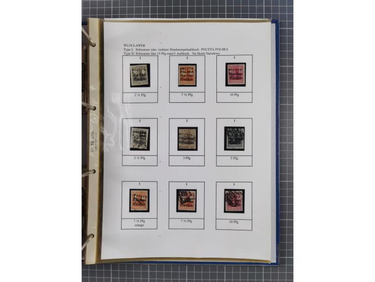 1918/19, interesting, unused/mint never hinged/used collection “Germania overprint issues,” including local issues with bette