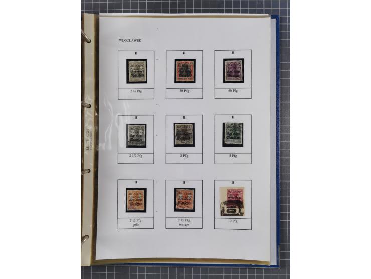 1918/19, interesting, unused/mint never hinged/used collection “Germania overprint issues,” including local issues with bette