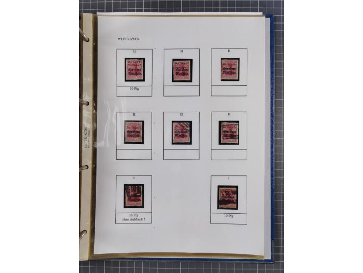 1918/19, interesting, unused/mint never hinged/used collection “Germania overprint issues,” including local issues with bette