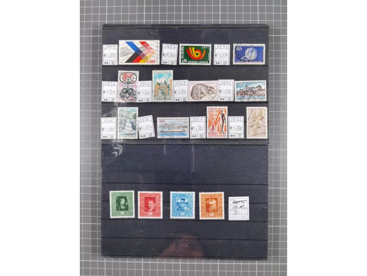 1880/1980, unused/mint never hinged dealer stock on cards, including a lot of material with better issues from Denmark, Italy