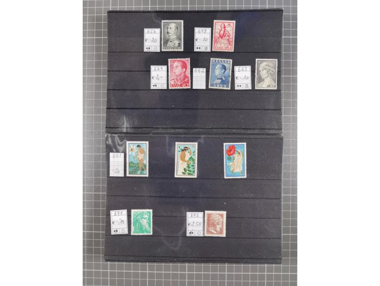 1880/1980, unused/mint never hinged dealer stock on cards, including a lot of material with better issues from Denmark, Italy