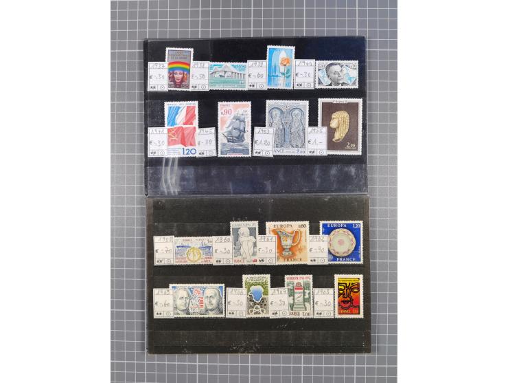 1880/1980, unused/mint never hinged dealer stock on cards, including a lot of material with better issues from Denmark, Italy