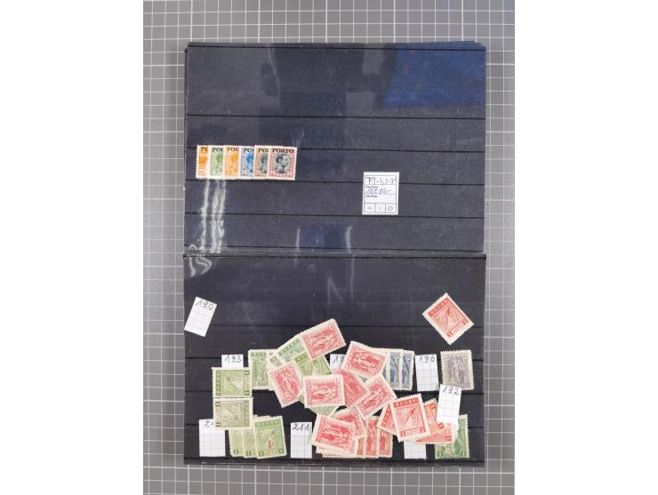 1880/1980, unused/mint never hinged dealer stock on cards, including a lot of material with better issues from Denmark, Italy