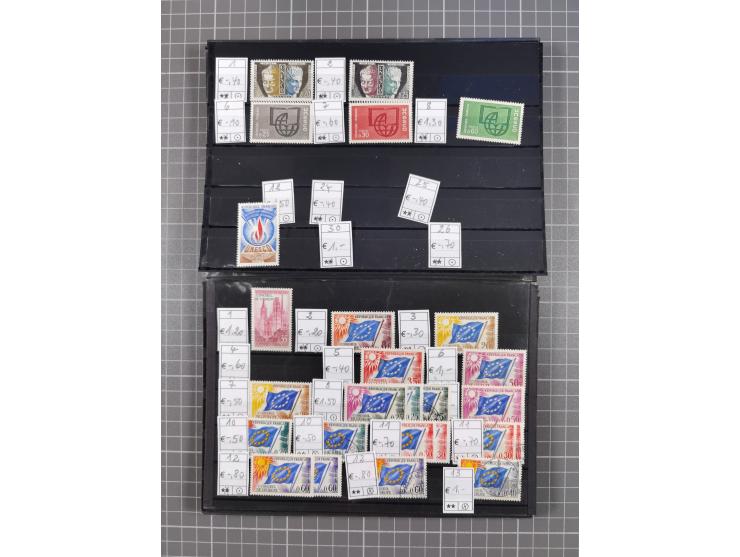 1880/1980, unused/mint never hinged dealer stock on cards, including a lot of material with better issues from Denmark, Italy