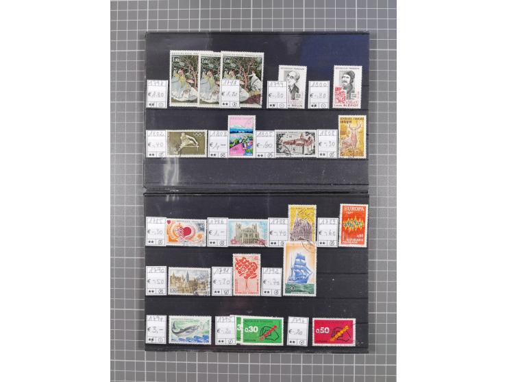 1880/1980, unused/mint never hinged dealer stock on cards, including a lot of material with better issues from Denmark, Italy