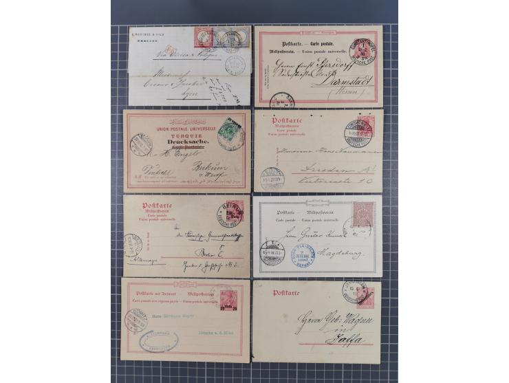 1875/1914, 12 Briefe und Karten mit Vorläufern, dabei 1875, 2 Gr. grauultramarin in Mischfrankatur mit 1 Gr. auf Brief entwer