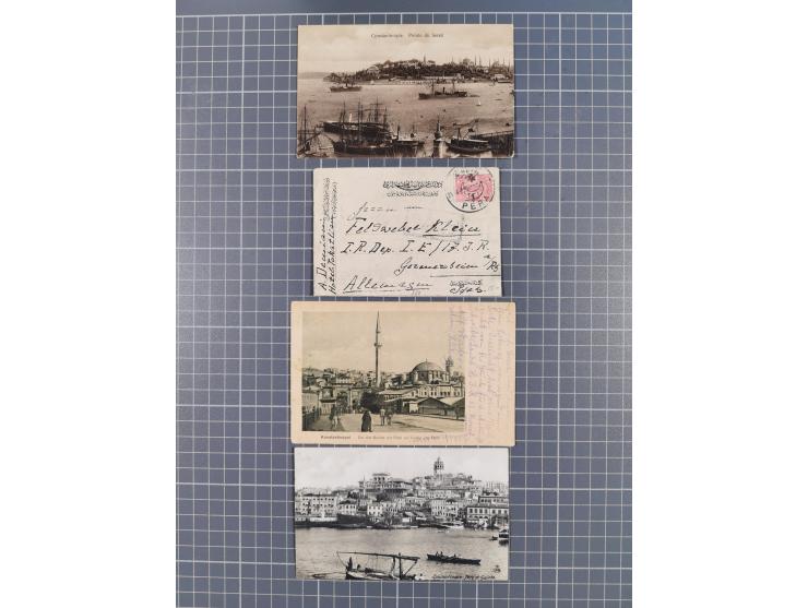 1914/18, 17 Briefe, Karten und Fotos, teils aus Palästina mit AK Deutsche Kolonie Haifa, Bade- ud Entlausungsanstalt, Mil.Mis