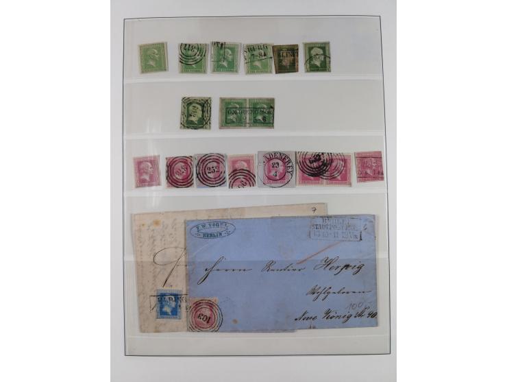 1850/67, ungebrauchte und gestempelte kleine Sammlung mit u.a. Nr. 1 im 4er-Streifen und einigen, teils interessanten Briefen
