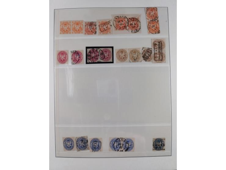 1850/67, ungebrauchte und gestempelte kleine Sammlung mit u.a. Nr. 1 im 4er-Streifen und einigen, teils interessanten Briefen