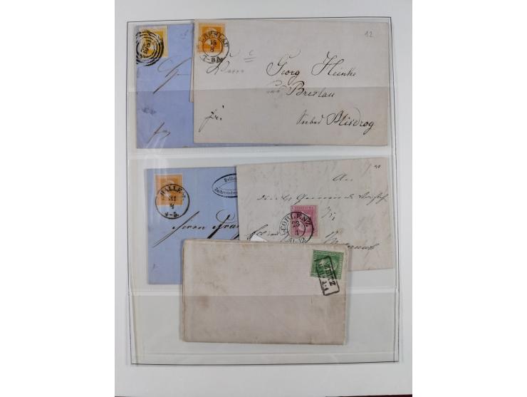 1850/67, ungebrauchte und gestempelte kleine Sammlung mit u.a. Nr. 1 im 4er-Streifen und einigen, teils interessanten Briefen
