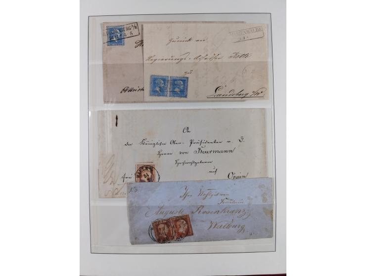 1850/67, ungebrauchte und gestempelte kleine Sammlung mit u.a. Nr. 1 im 4er-Streifen und einigen, teils interessanten Briefen