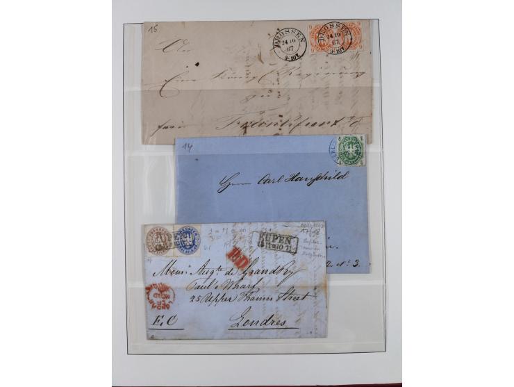 1850/67, ungebrauchte und gestempelte kleine Sammlung mit u.a. Nr. 1 im 4er-Streifen und einigen, teils interessanten Briefen