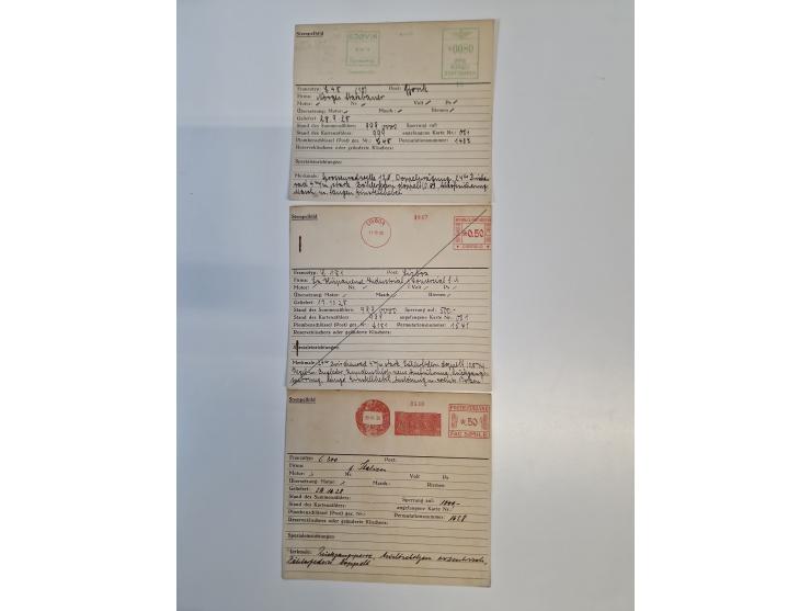 1928/66, over 1000 meter marks as specimen prints on master cards of the “Francotyp” company. Many different countries, inclu