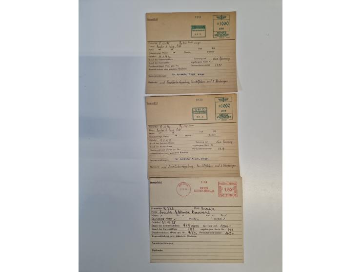 1928/66, over 1000 meter marks as specimen prints on master cards of the “Francotyp” company. Many different countries, inclu