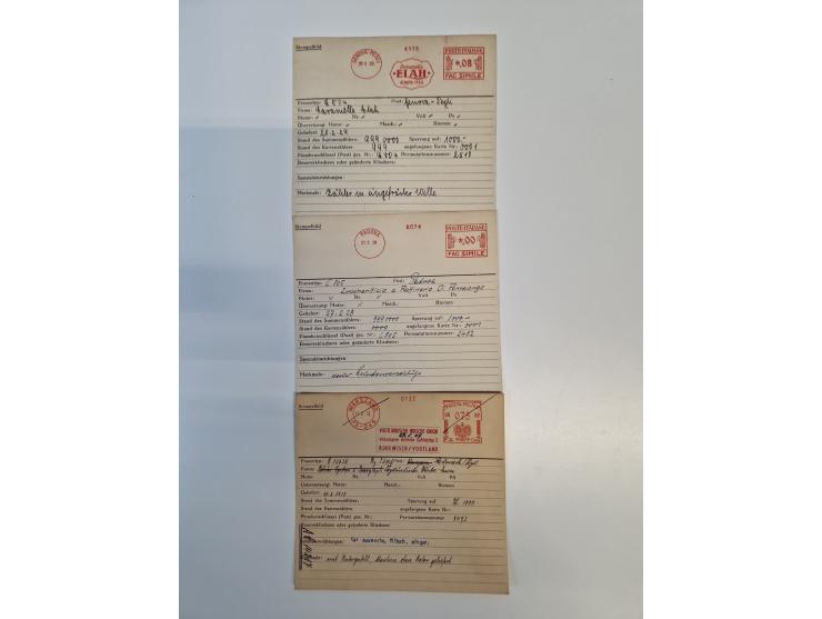 1928/66, over 1000 meter marks as specimen prints on master cards of the “Francotyp” company. Many different countries, inclu