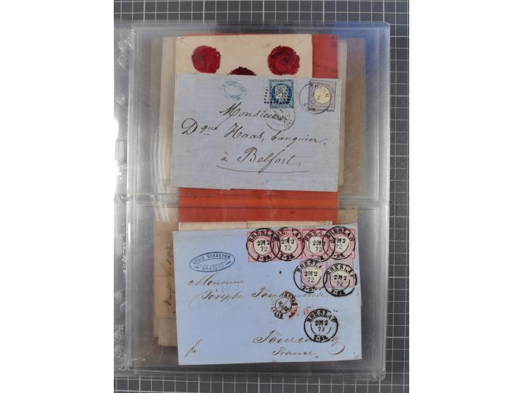 1826/1937 (ca.), umfangreiche Partie mit rund 40 Belegen, inkl. Deutsche Kolonie und WWI Besetzungen, interessante Einzel-, M