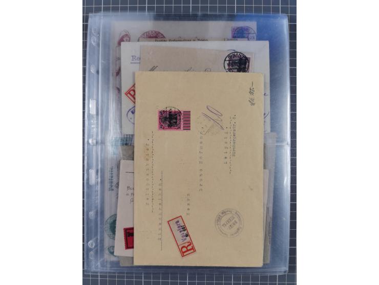 1826/1937 (ca.), umfangreiche Partie mit rund 40 Belegen, inkl. Deutsche Kolonie und WWI Besetzungen, interessante Einzel-, M