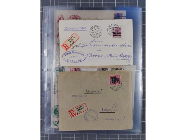 1826/1937 (ca.), umfangreiche Partie mit rund 40 Belegen, inkl. Deutsche Kolonie und WWI Besetzungen, interessante Einzel-, M